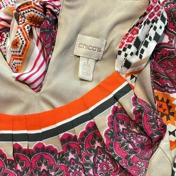 Chicos Scarf Print Womens Maxi Dress U5 - Picture 3 of 6
